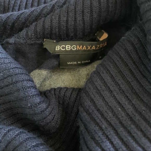 BCBGMaxAzaria Striped Cowl Neck Sweater Short Sleeve - Picture 4 of 5